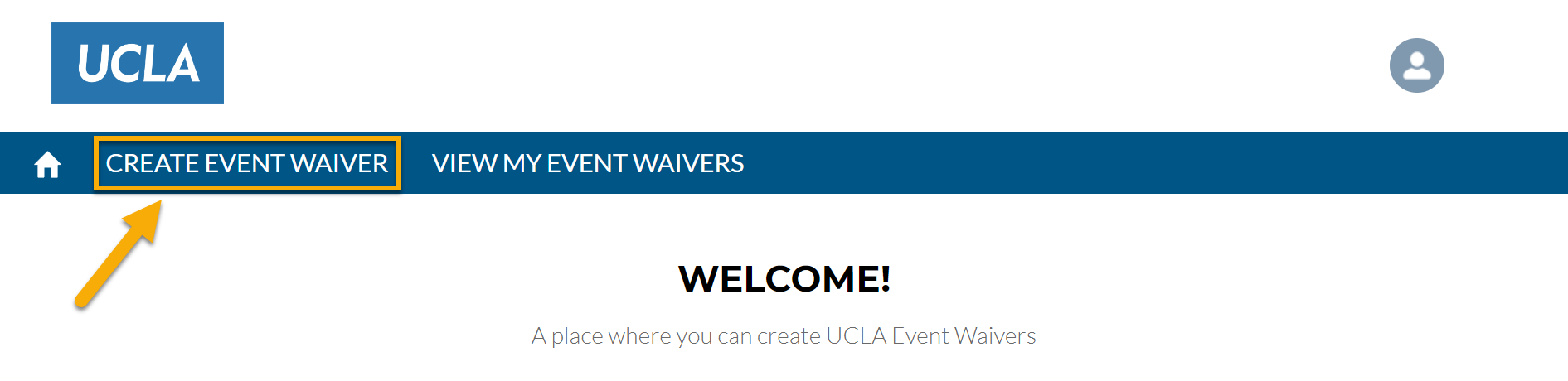 Click on the "Create Event Waiver" tab